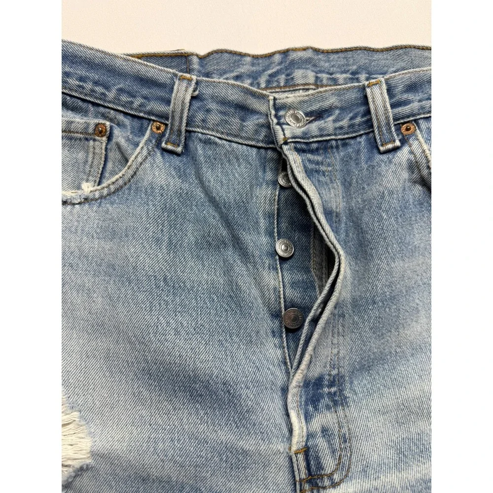 Levi's‎ 501XX Jeans Mens 38x32 (Fits 35x29.5) Blue Denim Distressed Straight Leg